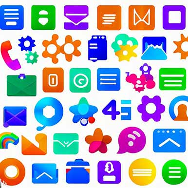 A grid of AI generated icons from the Microsoft 365 suite of apps such as Teams, Word, Outlook and more. There is a grid of icons 6 across by 6 icons high (which totals 36 icons.) The background is white.
